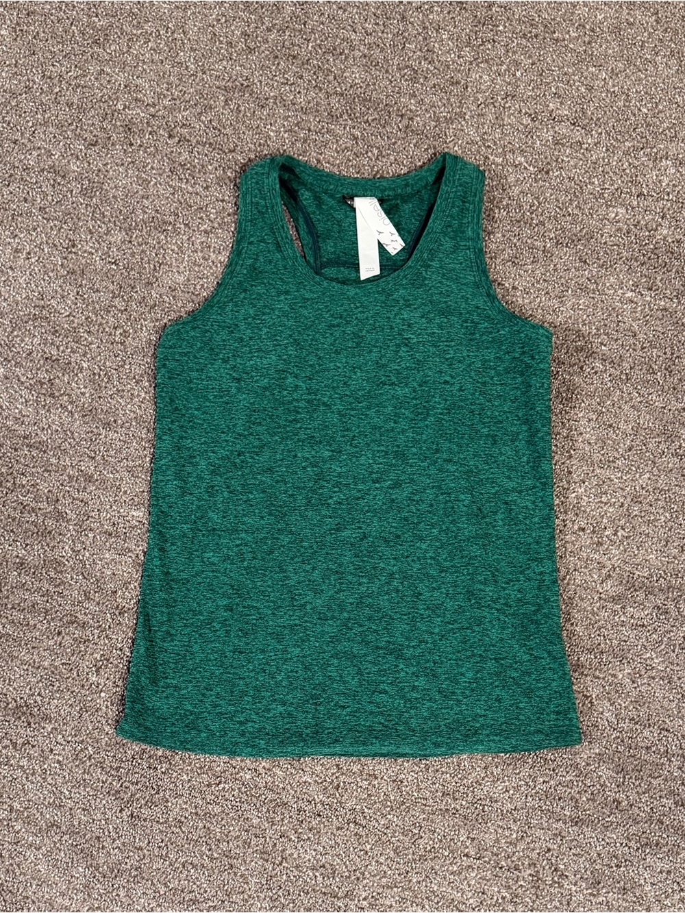oiselle Heathered Forest Green Racerback Tank Top